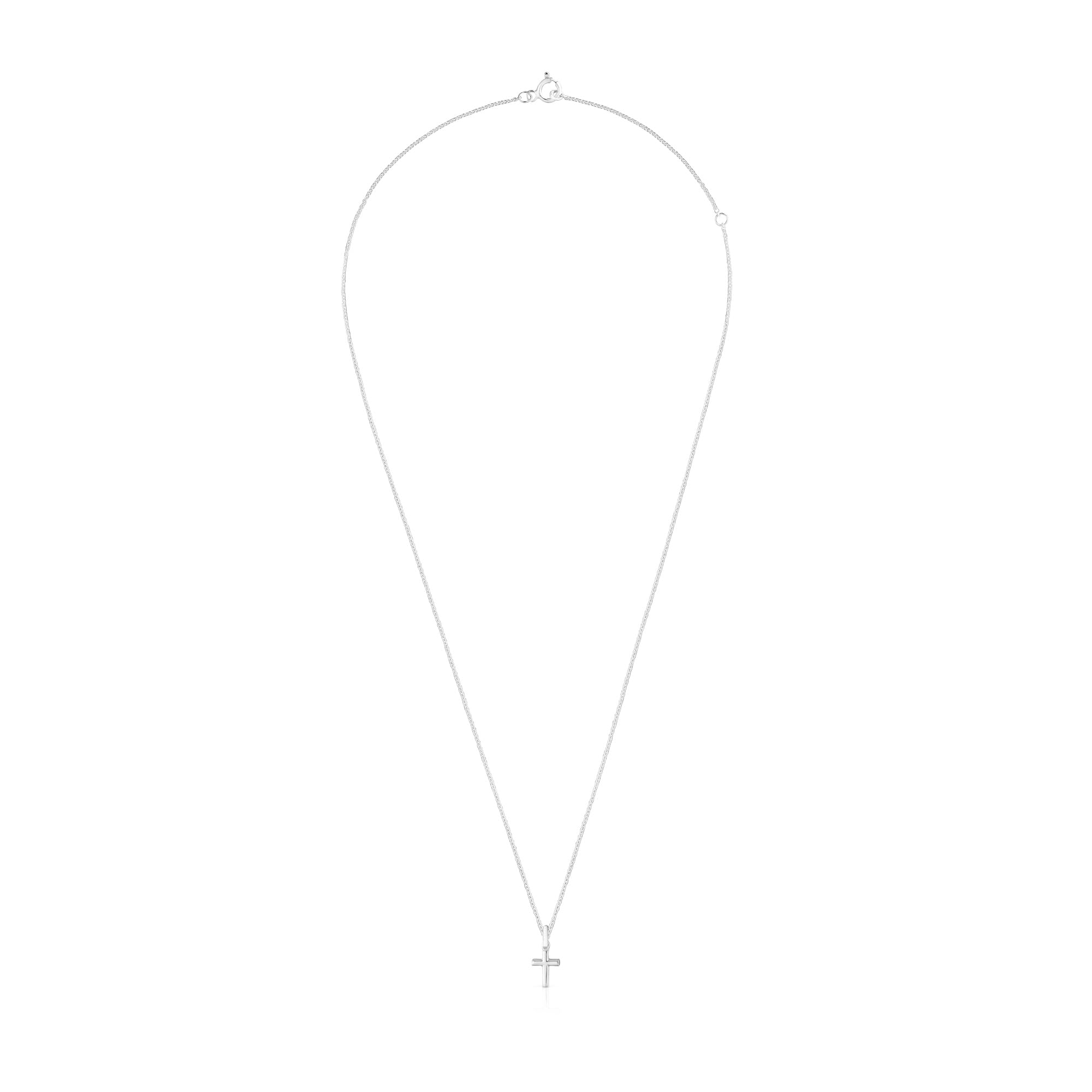 TOUS Collar Corto para Mujer de Plata de Primera Ley y Motivo Cruz, 45 Cm de Largo, Colección Motivos