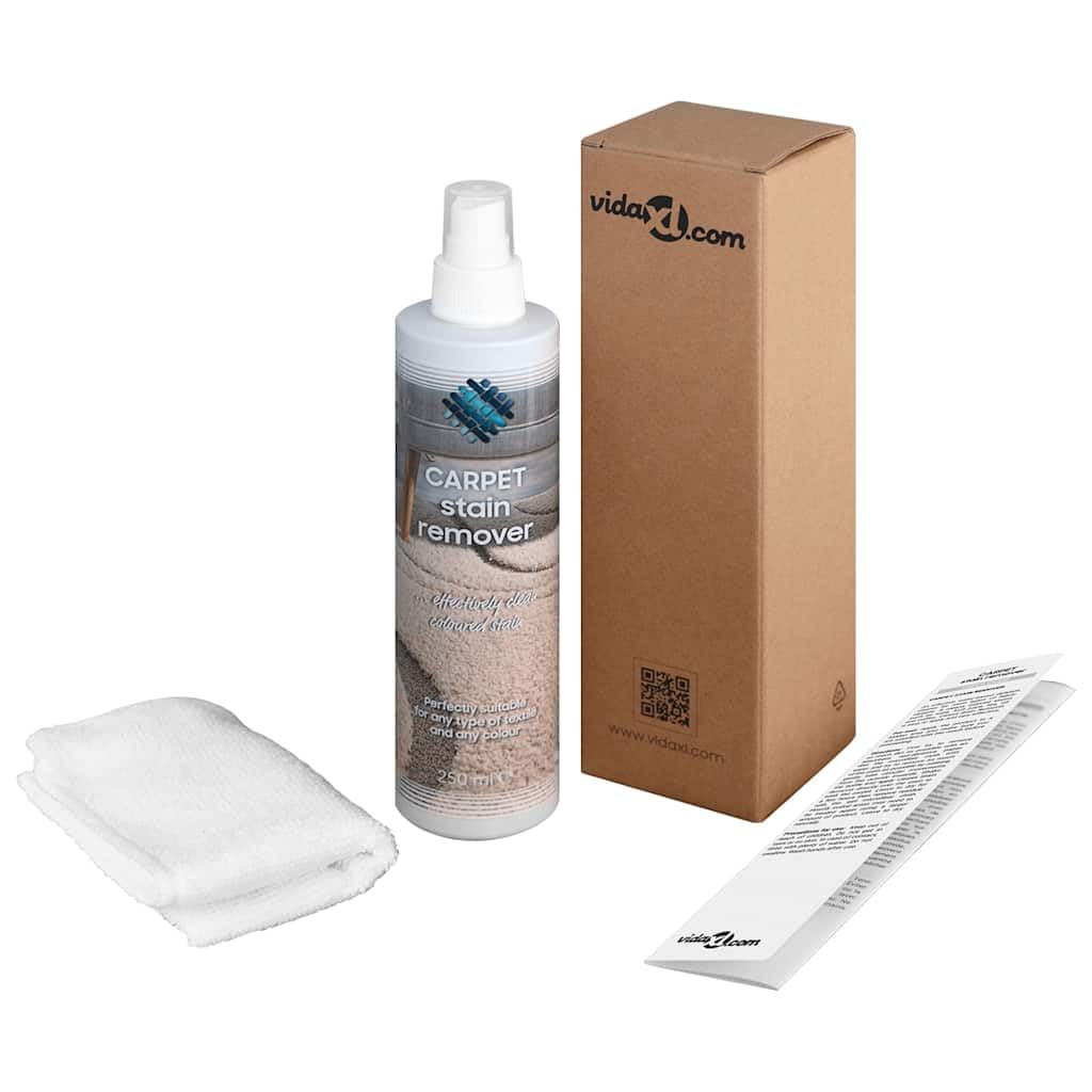 Limpiador de alfombras de 250 ml con boquilla de pulverización para muebles, sofás, asientos de coche, alfombrillas, textiles y tapicería, incluye instrucciones de uso, elimina olores y