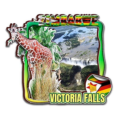 Imán de Nevera Victoria Falls Zimbabwe de Madera 3D