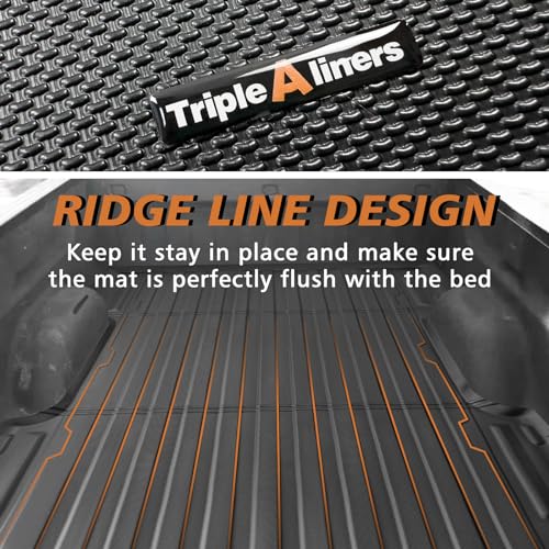 Image of TripleAliners Truck Mat for 2007-2018 Chevy Silverado /GMC Sierra 1500&07-19 2500 HD&11-19 3500HD 6.6FT Accessories, Truck Bed Mat Heavy Duty Custom Fit All Weather TPE Pickup Liner, 2007 New Body Only