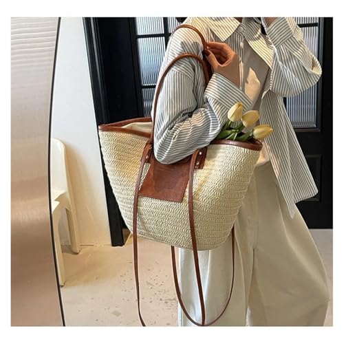 Fashion Straw Baskets Bag Large Capacity Weave Women Shoulder Bags Casual Summer Beach Bag Big Bali Shopper Purses3