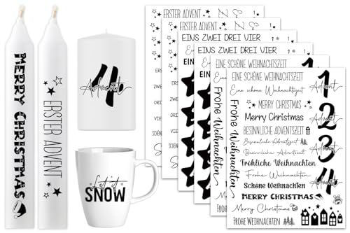 6 PCS Kerzentattoos Advent Weihnachten, Kerzen Tattoo Weihnachten mit...