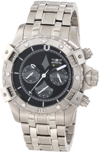 Invicta Men's 1744 Aviator Chronograph Black Dial Stainless Steel Watch�y���s�A���i�z