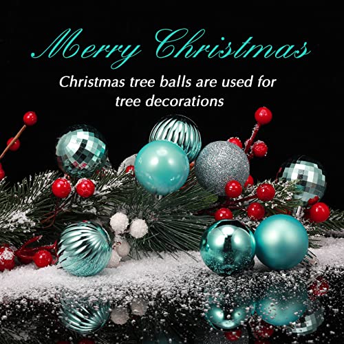 36 Pieces Christmas Ball Ornaments Christmas Decorations Tree Balls For Tree Ornaments Holiday Wedding Party Decoration Hooks 1.57 Inch (Ice Blue) #TOP2