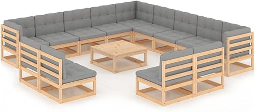 QZZCED Juego de 14 piezas para patio con cojines sofá al aire libre juego de bar de patio muebles modernos para exteriores banco de comedor con