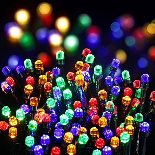 Quntis 328FT 1000 LED Christmas Lights, Outdoor Indoor Multicolor String Lights Diamond Style Xmas Tree Lights 8 Modes Holiday Fairy Twinkle Decoration Lights Plug in for Garden Patio Party Wedding