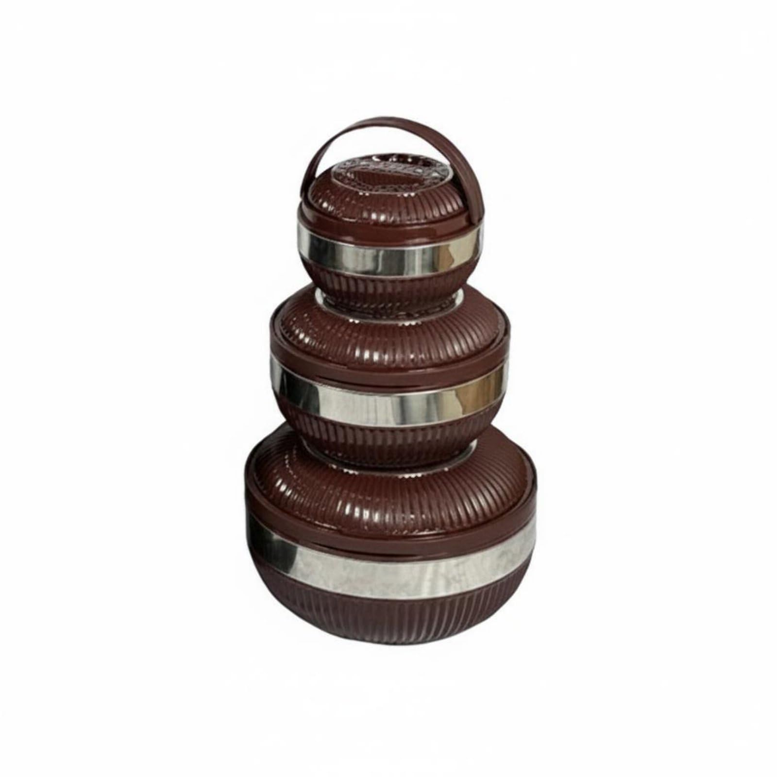 kowaku Contenedor Térmico de Comidas Tartera Acero Inoxidable con Apilable de Niveles Que y Sabor Adecuado para Trabajo Oficina Estudio Viajes Cotidianos, Marrón, Café