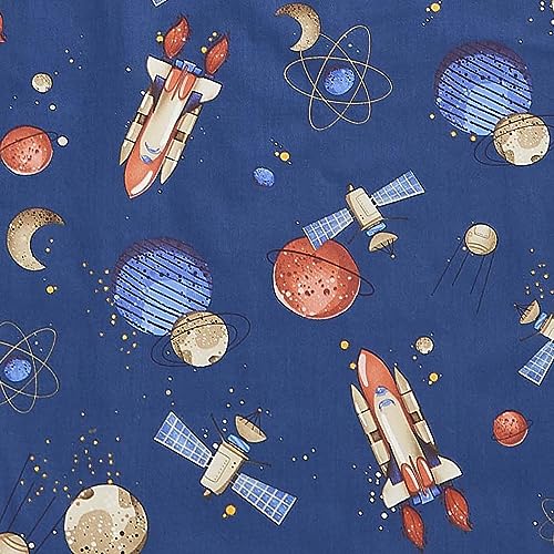 Brandream Space Ship Luxury Softer Thicker Crib Sheets Set, 100% Cotton Galaxy Space Rocket Galaxy Printed Toddler Sheets for Baby Boys Girls,...