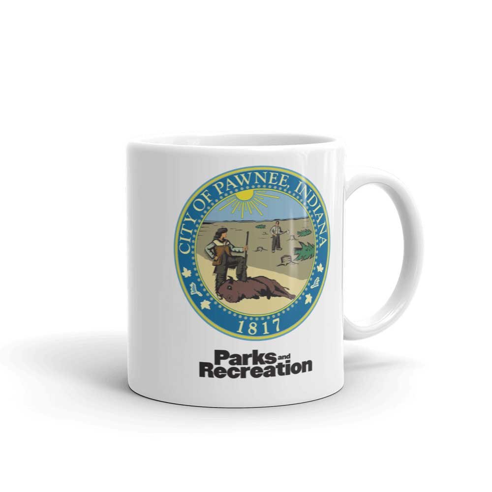 NBC Parks and Recreation City of Pawnee Seal White Mug - 11 oz. - Official Coffee Mug
