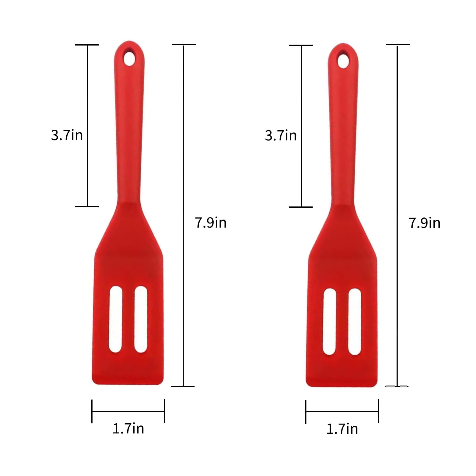 Small Spatula, 2 PCS Mini Tiny Flexible Silicone Kitchen Turner Spatulas Set for Nonstick Cookware