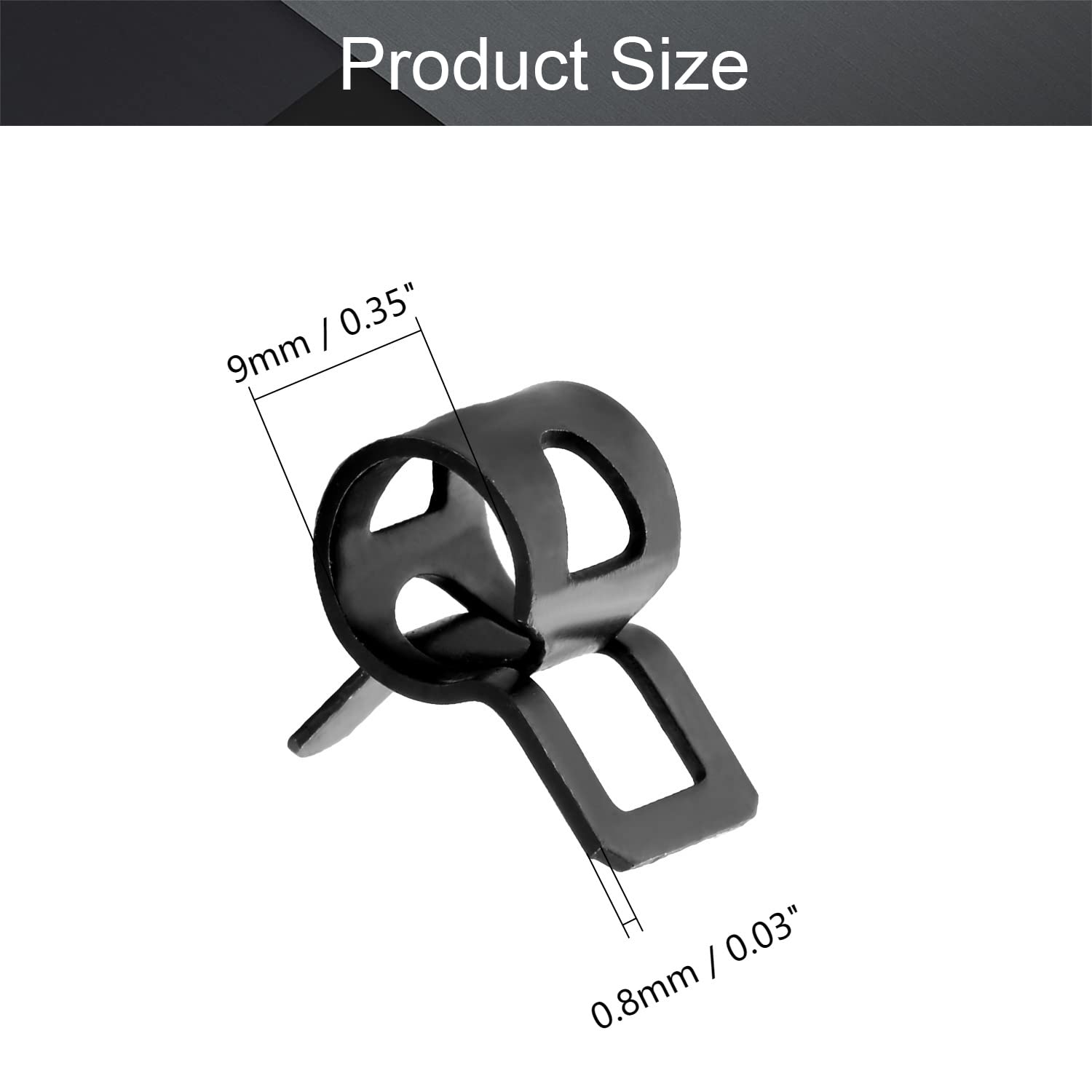 MroMax Lot De 30 Colliers De Serrage à Ressort De 12 Mm, Noir