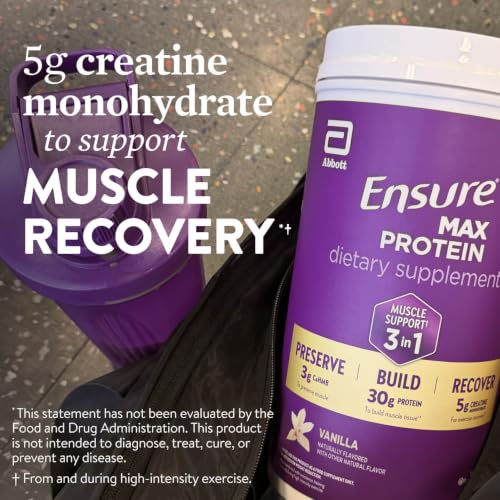 Ensure Max Protein 3-in-1, Vanilla Powder, 30g Protein, Creatine, 2 Pack - image 5