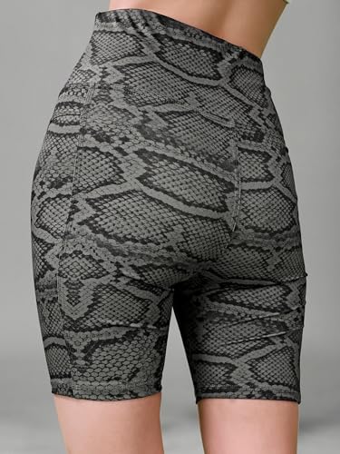 Image of Women's Polyester Stretchable Gym Shorts with Side Pockets High Waist Slim Fit Above Knee Length Activewear Tights Gym Fitness Cycling Running Yoga Shorts for Women