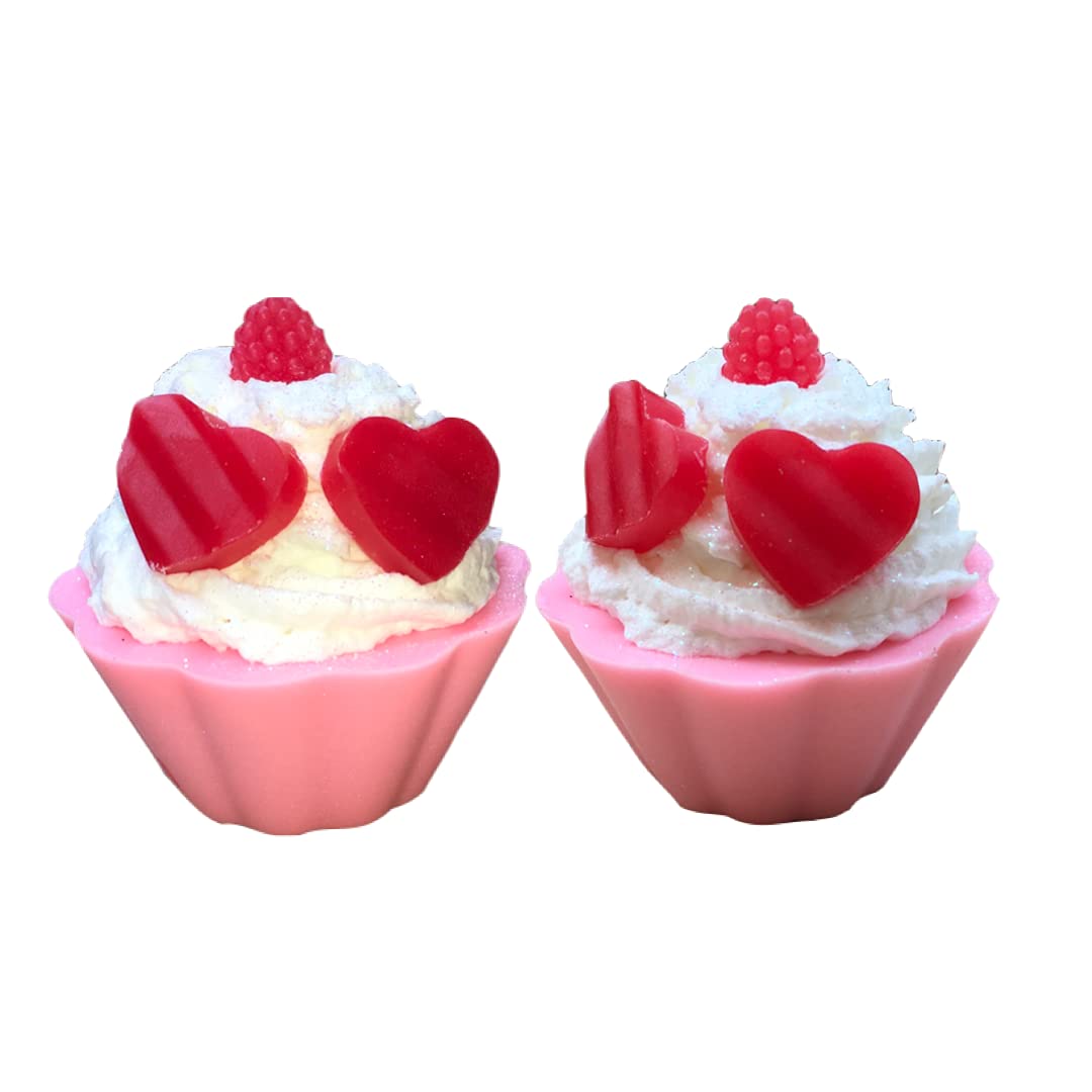 Cupcake Soap (Pack of 2) / 130 Grams x 2 / Creamy Strawberry Fragrance/Handmade Natural/Kids Soap/Paraben And SLS Free