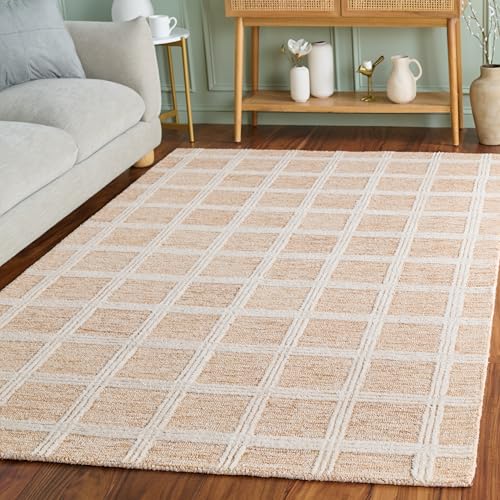 Tapete decorativo SAFAVIEH 5' x 8' en lana naranja e ivory miniatura 2