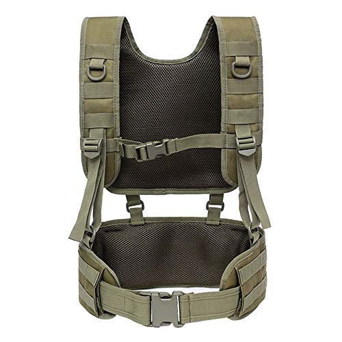 Cinturón táctico acolchado militar MOLLE con arnés en H para caza