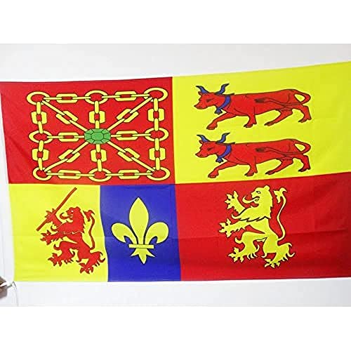 AZ FLAG - Drapeau Pyrénées-Atlantiques - 90x60 cm - Drapeau Département Pyrénéen - Bearn 100% Polyester Avec Fourreau et Cordelette - Pavillon 50 g