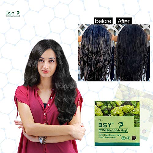 Image of 3 IN 1 Natural 5-Min Hair Colour Shampoo Black | Ammonia Free Long Lasting Hair Color Noni Fruit Extract No Hair Loss Grey Coverage Hair Dye for Women & Men (20ml-20 Sachet)