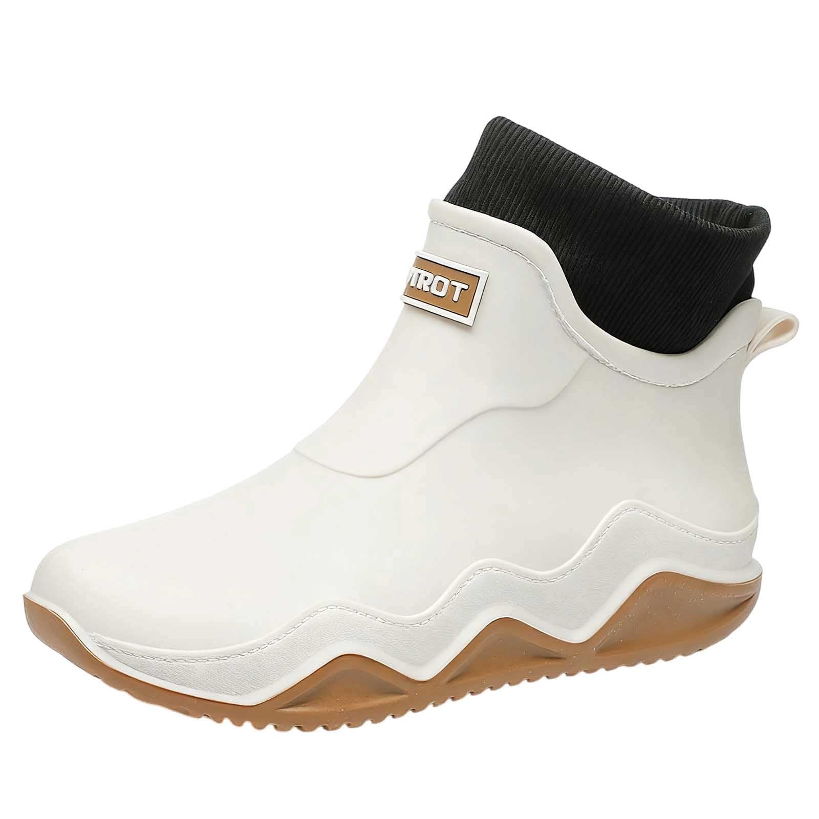 Gummistiefel Damen Gefüttert - Rutschfeste Regenschuhe Wasserdicht Atmungsaktiv Gummistiefeletten Regenstiefel mit Futter Outdoor Unisex Erwachsene Stiefeletten Garten Leichte Rain Boots Stiefel