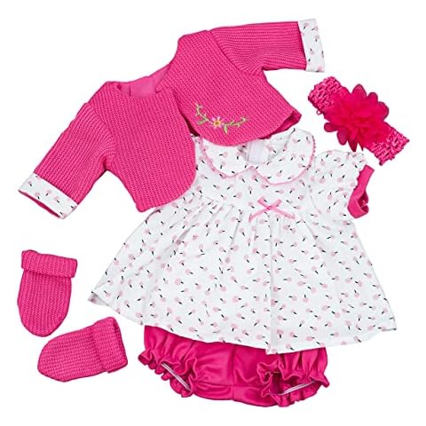 Bibi Doll - 20” Reborn Doll Clothes Suitable for 20” Baby Doll Boy Girl Dress Outfit Christmas Birthday Gift (Hot Pink Girl Outfit) Cover