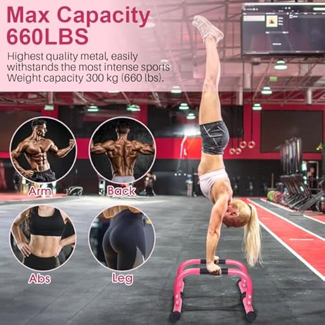 AmazeFan Parallettes Bars, High Steel Push Up Bar Strength Training For Handstands, Calisthenics Bars & Dip Bars, Calisthenic, Push Up Stands Handle for Floor Workouts Calisthenics Equipment ?