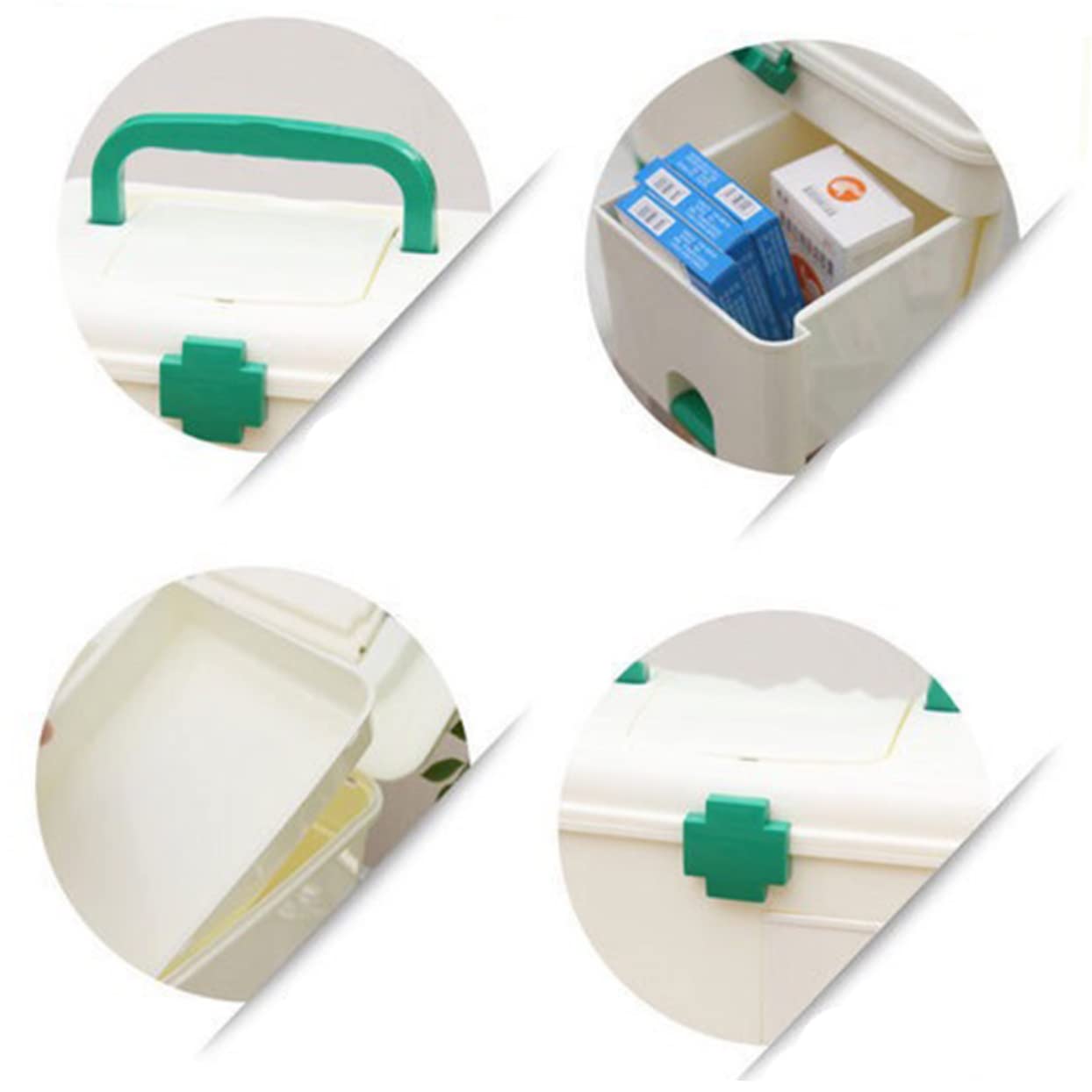 Didiseaon botiquín médico contenedor de té caso de primeros auxilios bolsa de medicina de emergencia Contenedor de almacenamiento de pastillas envase botiquin kit Green