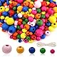TOAOB 600 Stück Natürliche Runde Bunte Holzperlen set 6 bis 14mm Gemischte Größe Runde Holzperle Basteln mit Loch für DIY Schmuck Herstellung
