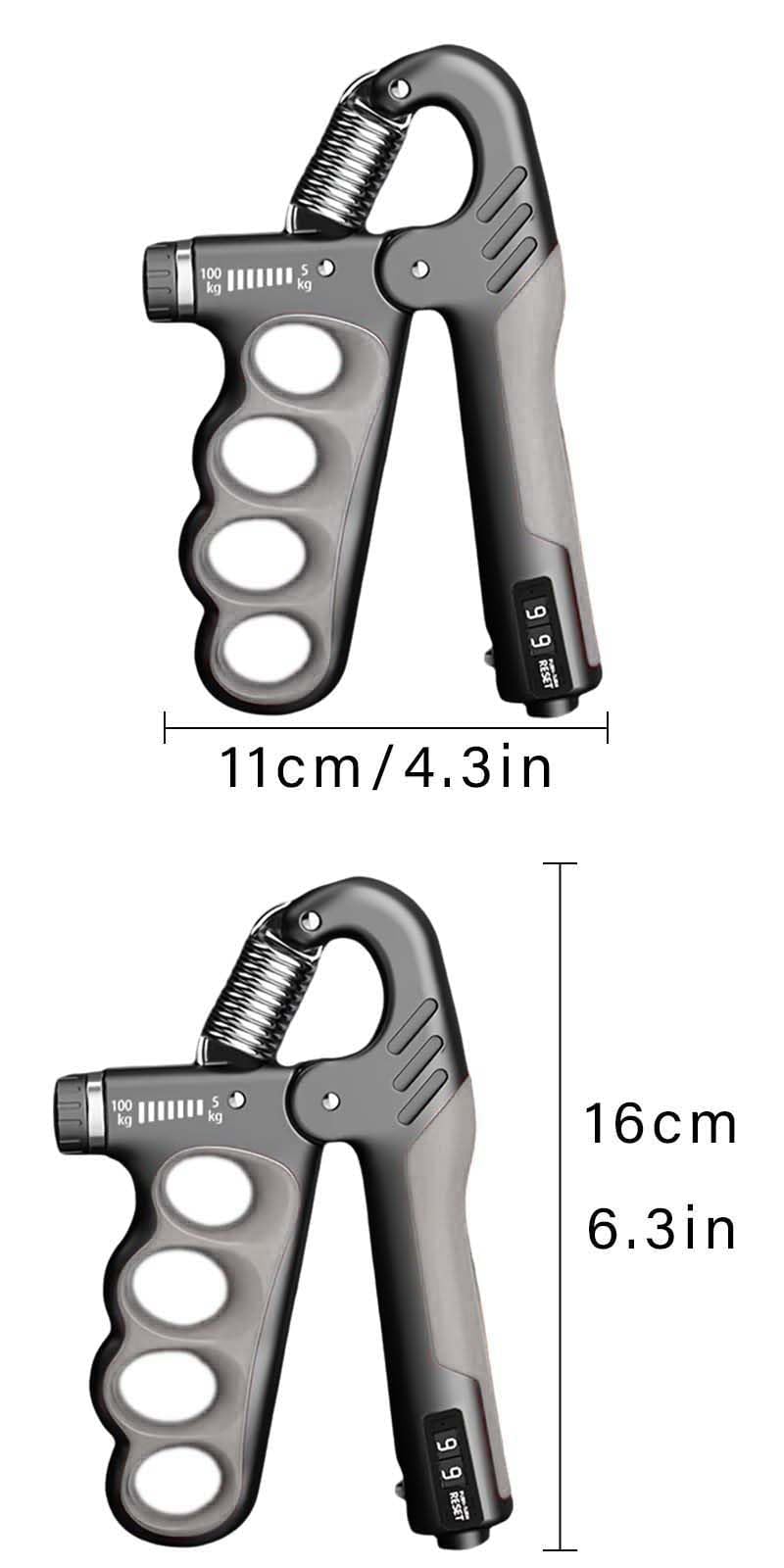 Hand Grip Resistenza Regolabile 5-100kg, Allenamento della Forza di Presa con Contatore, Attrezzo per Esercitare Le Dita, Resistenza regolabile 5-100 kg pinza manuale per allenamento muscolare