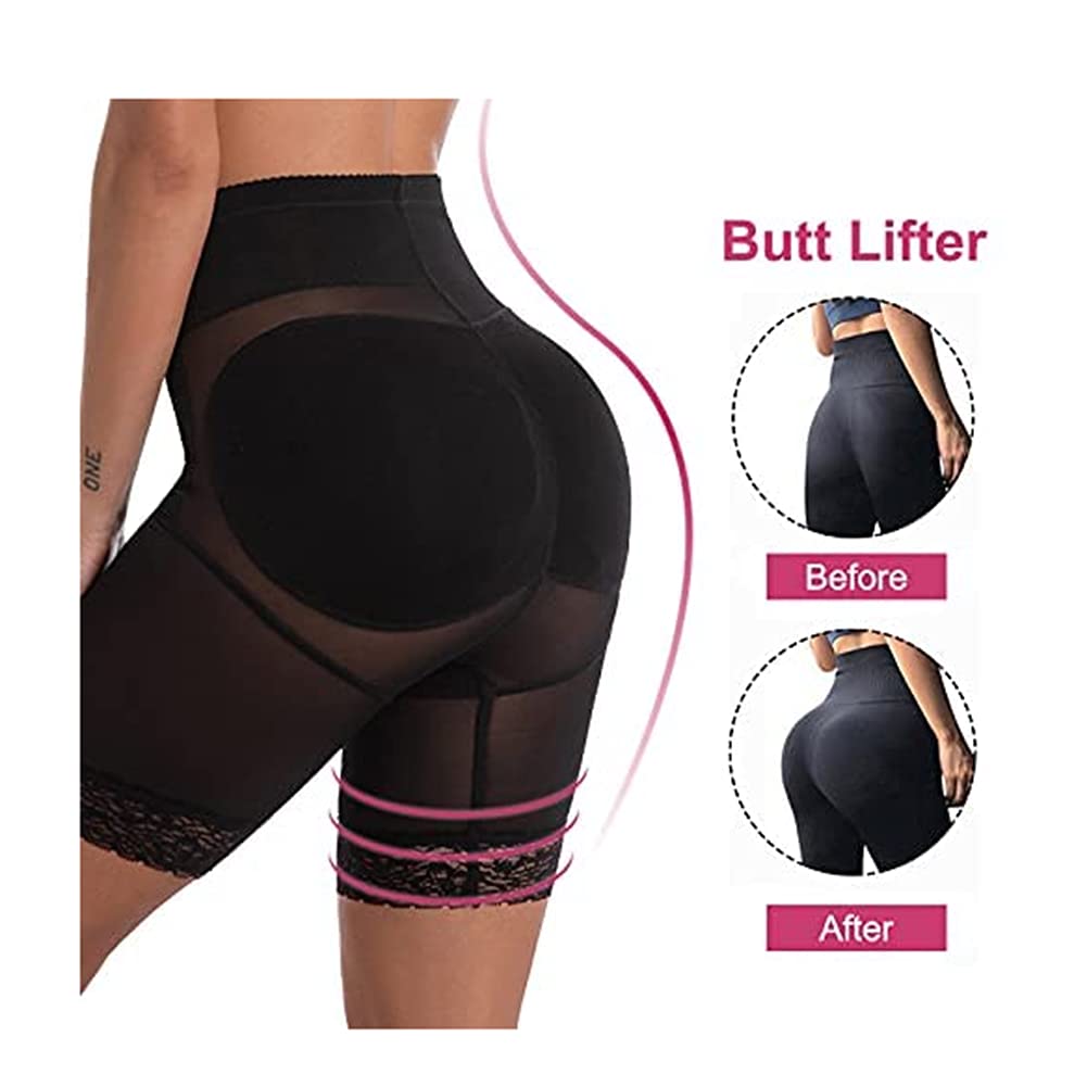Chłopięce szorty Shapewear Hi-Waist Panty Double Body Shaper Butt Lifter dla kobiet(Czarny-X-Duży