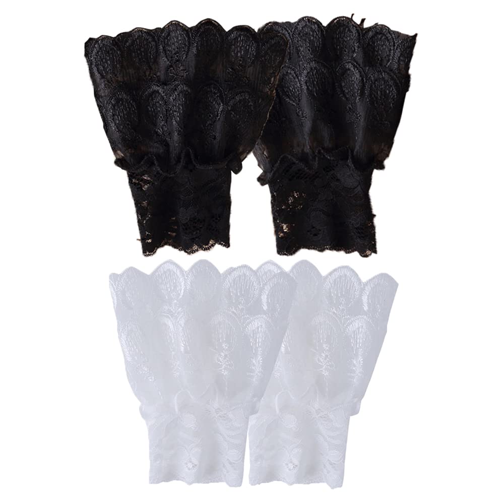 Elegtiskas Wrist Lace Cuffs Short Lace Prom Gloves