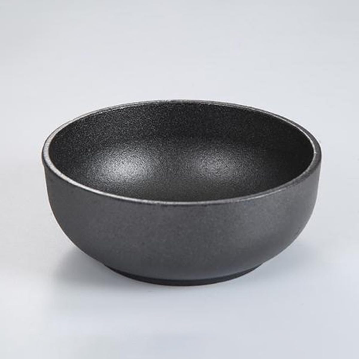 KICHOUSE Cuenco de Hierro Fundido Tazón de Arroz Negro para Bibimbap Coreano para Mezclar Bordes Lisos y Diseño Elegante, Adecuado para Restaurantes y Bares