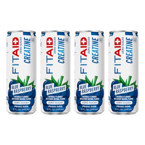 Image of FITAID Creatine Recovery Drink, Electrolytes, Zero Sugar, Blue Raz, 4pk