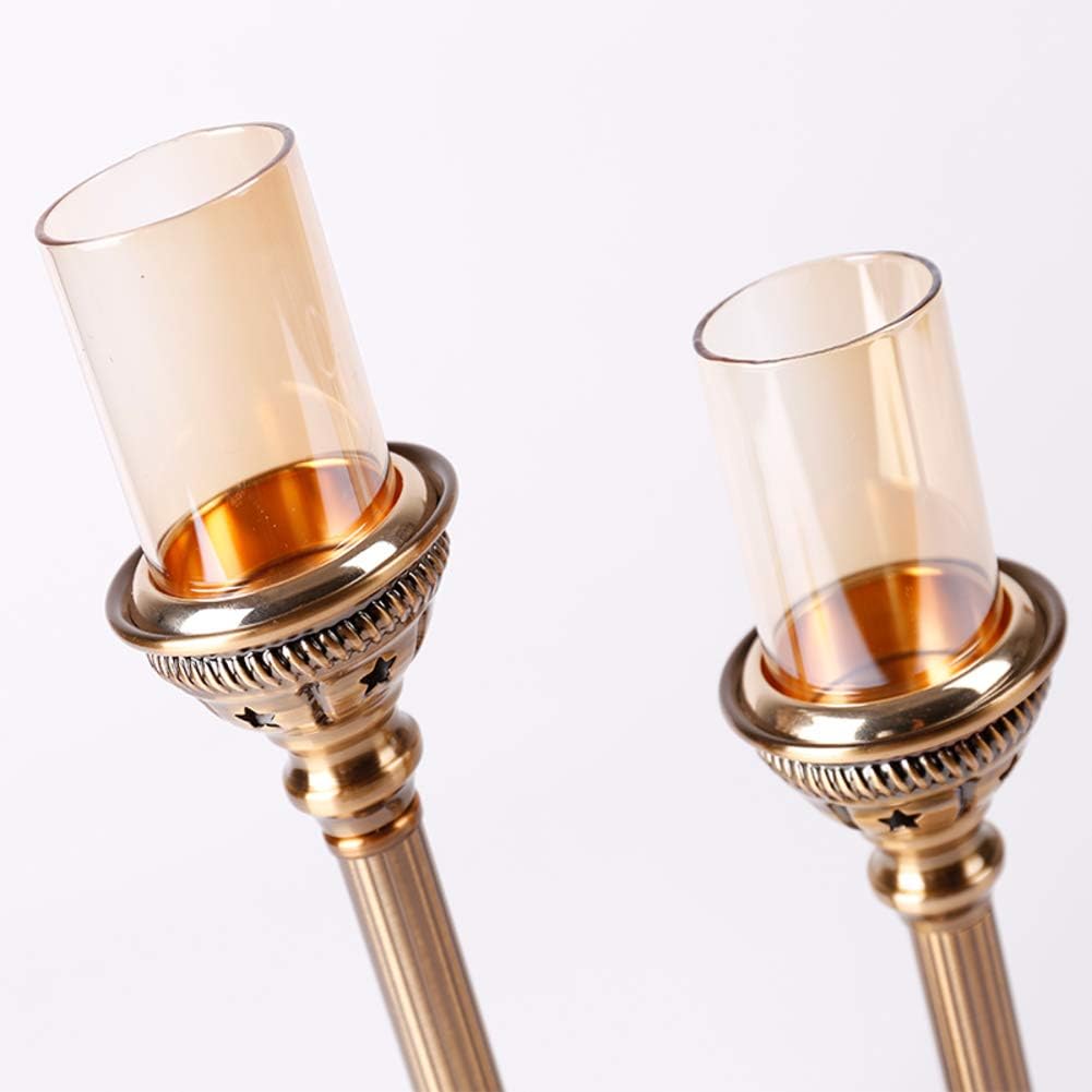 European Metal Candelabra Stand Antique Elegant Candle Stand Luxury Antique Candle Holder for Wedding Centerpiece Home Decoration Anniversary Celebration-g