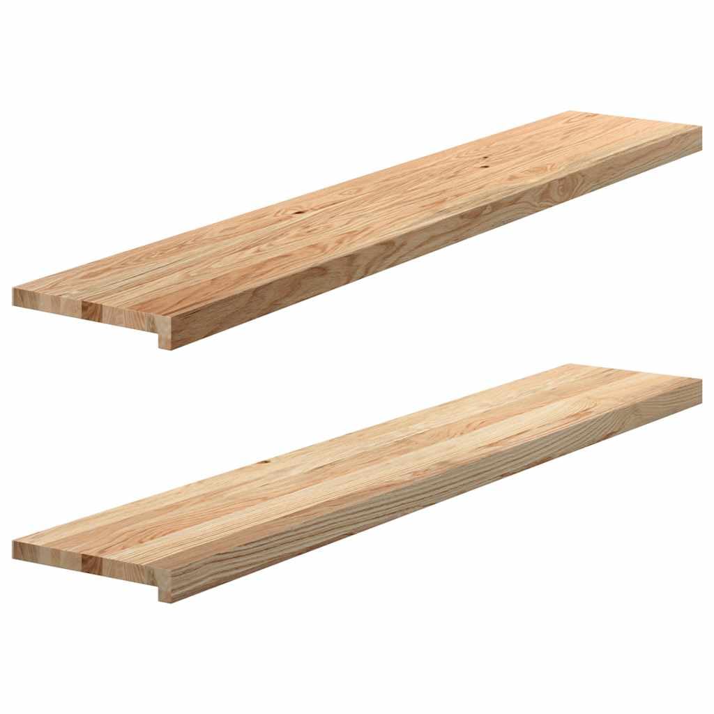 vidaXL solid wood oak window sills - untreated rectangular ledges, 140x30x2 cm - natural decor for home/office