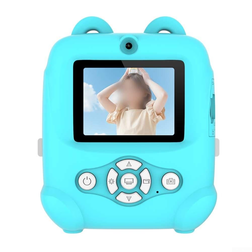 Aparat cyfrowy dla dzieci z nadrukiem fotograficznym, ekran HD 2,4", funkcja podwójnego aparatu, natychmiastowy druk termiczny bez tuszu, do 64 GB pamięci, różowy (zielony)