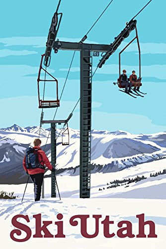 Ski Utah, Ski Lift Day Scene (16x24 Giclee Gallery Print, Wall Decor Travel Poster) Ski Utah, Ski Lift Day Scene (16x24 Giclee Gallery Print, Wall Decor Travel Poster)