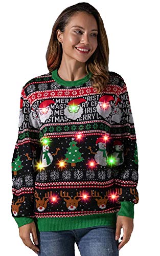 U LOOK UGLY TODAY Suéter de suéter divertido con luz LED para mujer, Festive Brights, XXL Cover