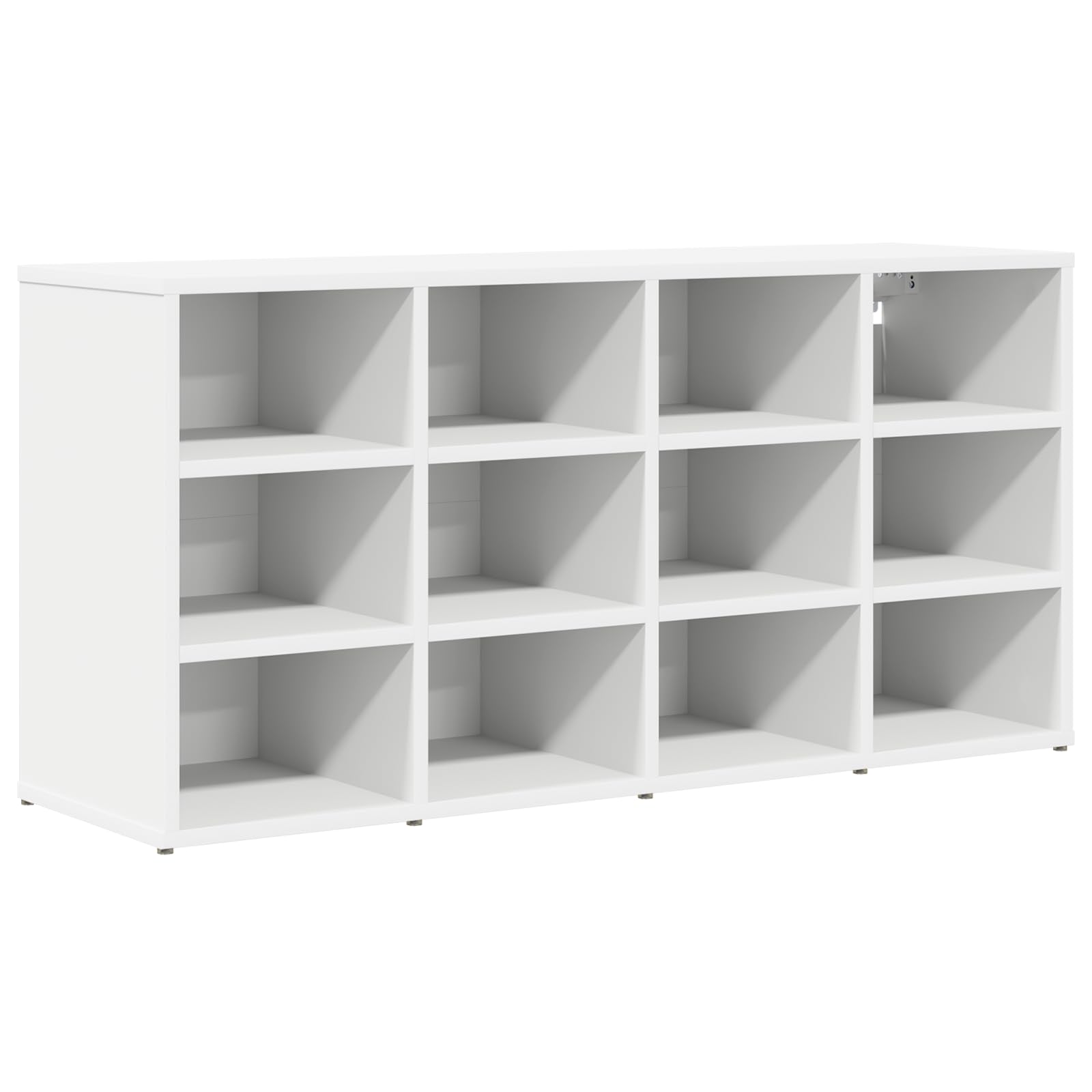 Szafka na buty z regałem i ławką do siedzenia wykonana z materiału drewnopochodnego, biała, 52,5 x 30 x 50 cm do praktycznego przechowywania i porządku w strefie wejściowej