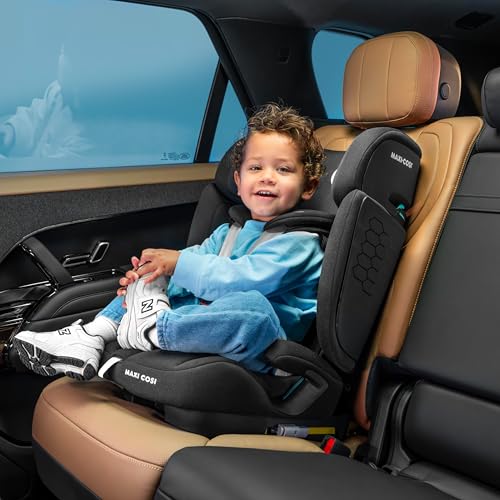 Maxi-Cosi Nomad XL Plus, Mitwachsender Kindersitz 9-36kg, 15 Monate - 12 Jahre, 76-150cm, Klappbarer Kinderautositz, Ultrakompakt & Leicht, G-CELL Seitenaufprallschutz, Reisetasche, Authentic Black