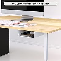 Vista 2 de Paquete de 4 organizadores de cajones debajo del escritorio, estante de almacenamiento debajo del escritorio para escritorios de pie ajustables