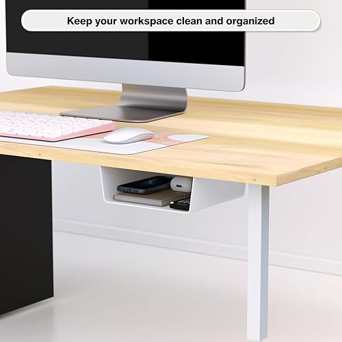 Miniatura 2 de Paquete de 2 organizadores de cajones debajo del escritorio, estante de almacenamiento debajo del escritorio para escritorios de pie ajustables,