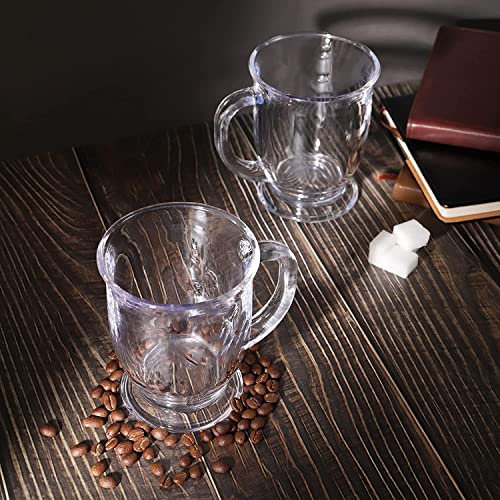 Image of 450 ML Glass Coffee Mug Set, with Convenient Handle, Tea Glasses for Hot /Cold Beverages, Thermal Shock Resistant, Tempered Glass, Mugs for Cappuccino Pack of 2 (PN - 04, 2 Count (Pack of 1))