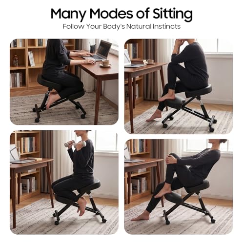 Chaise à genoux ergonomique correction posture assise bureau - 8