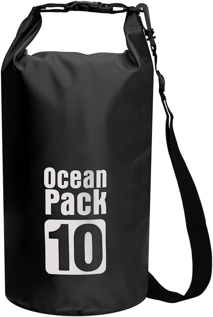 Delzon Ocean Pack Fabric Waterproof Sports Dry Bag Sack Storage Bag Organizer For Traveling 10 Liter, Orange-image-17