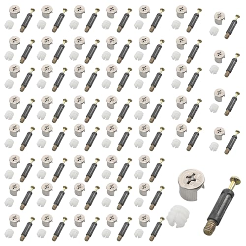 GIONAR 50 Sets Professional Furniture Connector Set, M15 Eccentric Furniture Connector, Fitting Screws