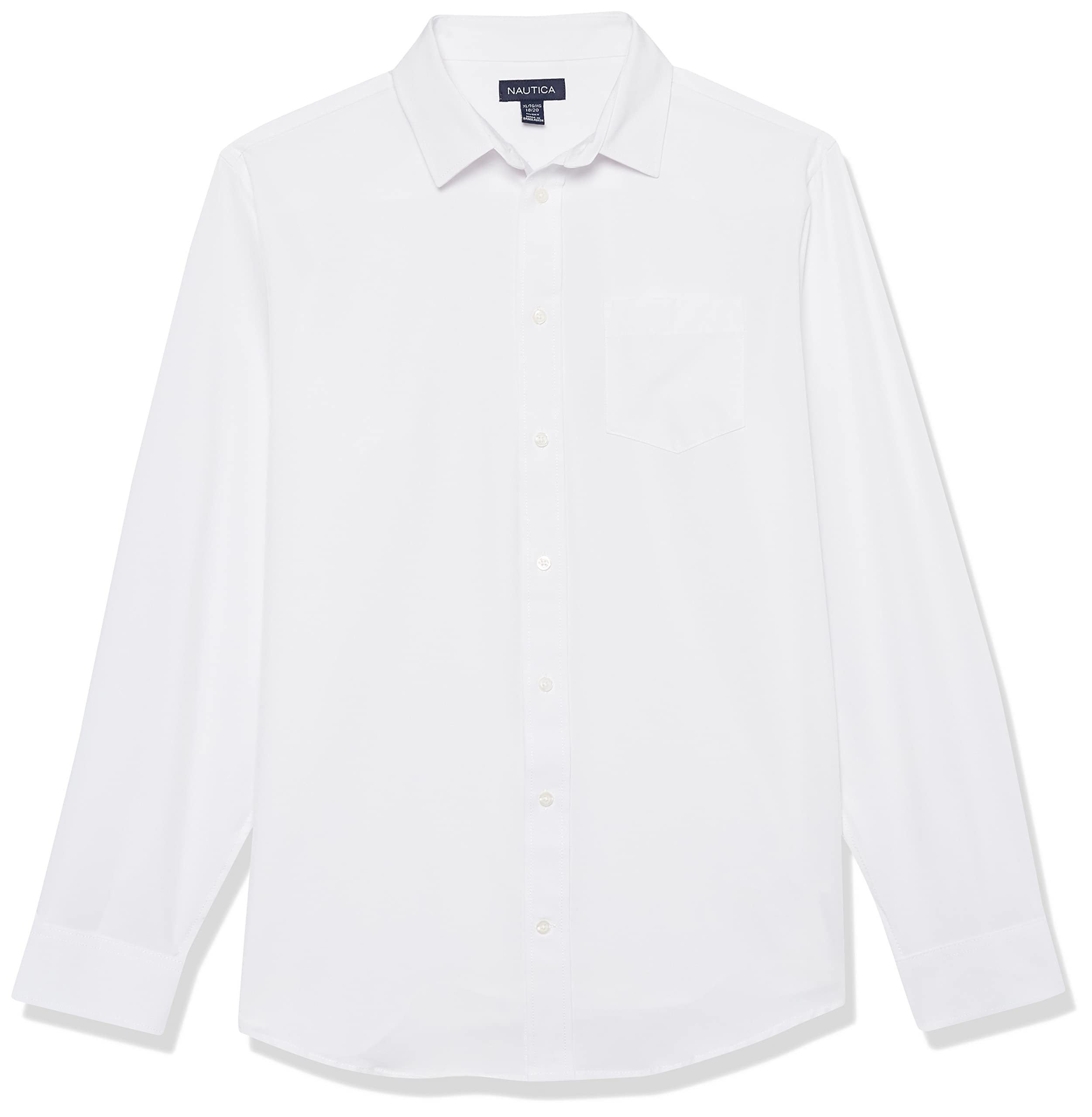 Nautica Camisa Oxford abotonada de manga larga para uniforme escolar para niño