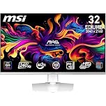 MSI MPG 321URXW QD-OLED 31.5 Inch 4K UHD Gaming Monitor - 3840 x 2160 Quantum Dot Panel, 240Hz / 0.03ms, 99% DCI-P3, ΔE≤2, DisplayHDR True Black 400, KVM, RGB - DP 1.4a, HDMI 2.1, USB Type-C