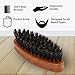 Gents Wood Small Travel Beard Brush - Natural Boar Bristles with Wooden Grooved Handle Mini Size Portable (Small, 3, Count)