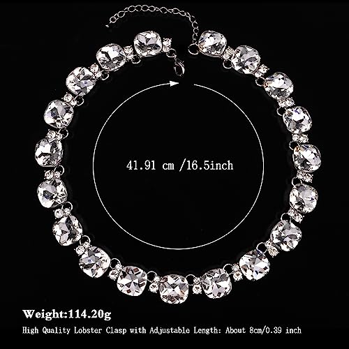 Crystal Statement Necklace Glass Crystal Collar Choker Necklace for Women Bridal Necklace Costume Jewelry Necklaces for Women2