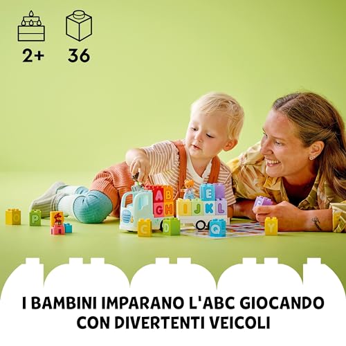 LEGO DUPLO Town Il Camioncino dell’Alfabeto con Rimorchio - Giocattolo per Bambini e Bambine da 2 Anni in su - Giochi Montessori Educativi con Mattoncini Colorati dell'Alfabeto e 2 Figure - 10421 - Immagine 1